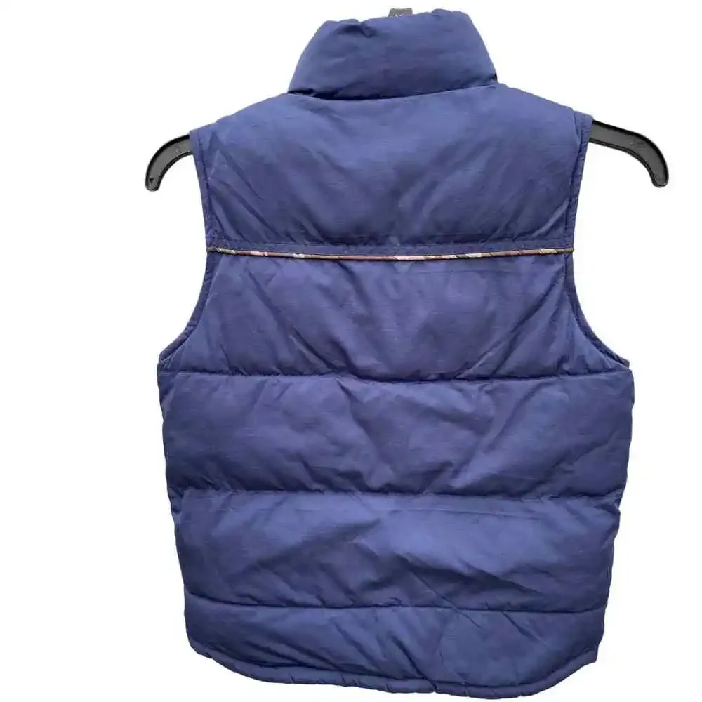 Gap Kids Reversible Puffer Vest  Sz S 6 7 Navy Blue Camouflage Camo Quilted Warm